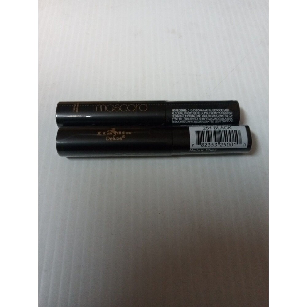 Lot of 2 Italia Deluxe Waterproof Mascara #251 Black With Vitamin E  SEALED